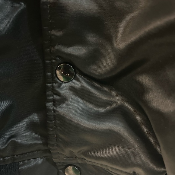 Vtg 90s Black Satin Raiders Bomber Jacket - Picture 4 of 6